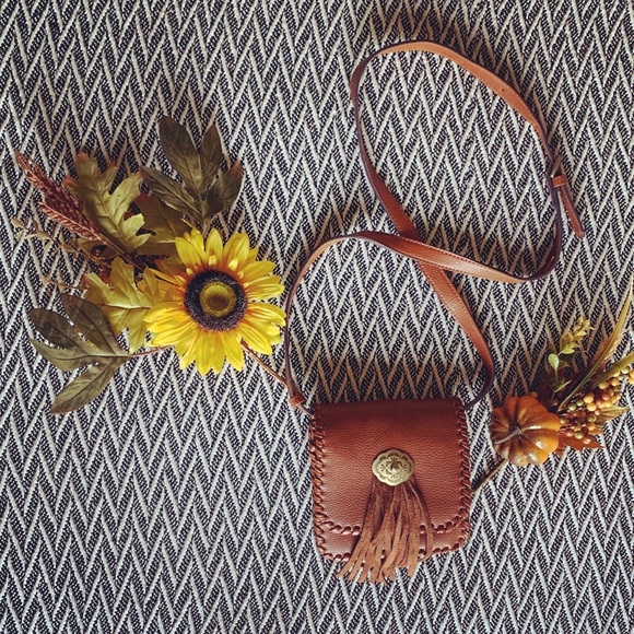 Handbags - SOLD Brown Fringe Crossbody Bag